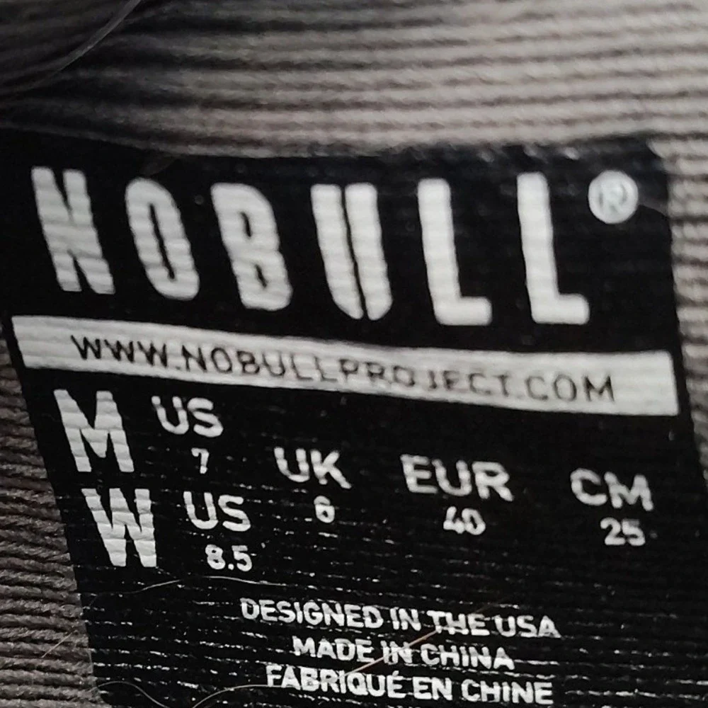 NOBULL Trainers Mens 7 Grey SuperFabric Gum Sole CrossFit Shoes Athletic Sneaker